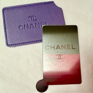 Chanel Pleather Purple Pocket Mirror. Mirror SEALED in protective plastic. NEW